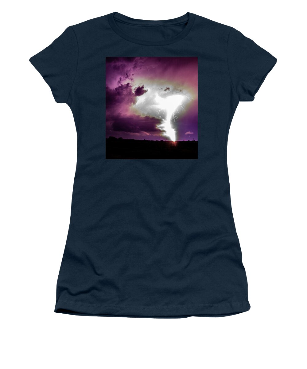 Nebraskasc Women's T-Shirt featuring the photograph September Thunderstorm 009 by NebraskaSC