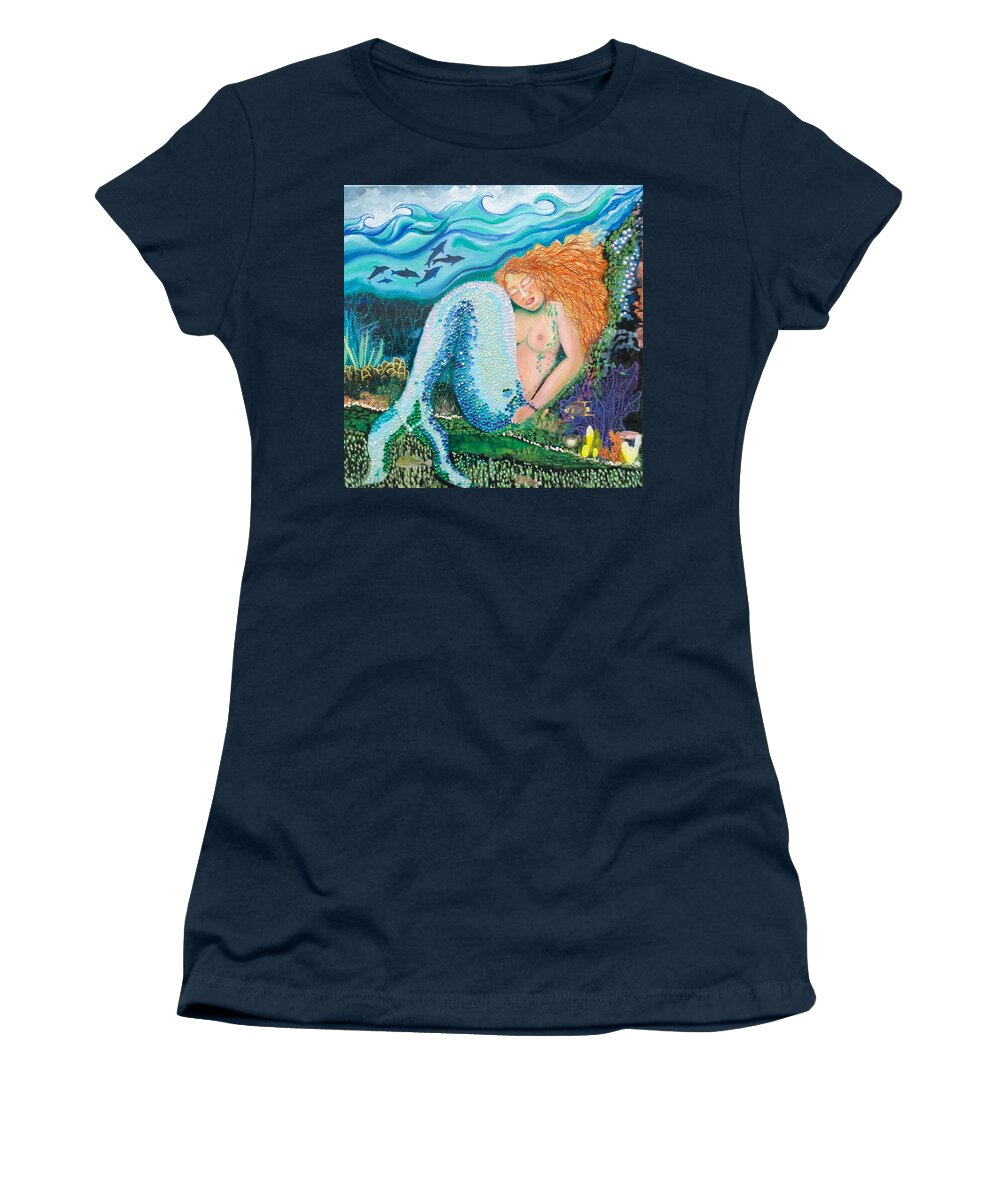 Mermaid Women's T-Shirt featuring the painting Serena of the Sea by Patricia Arroyo