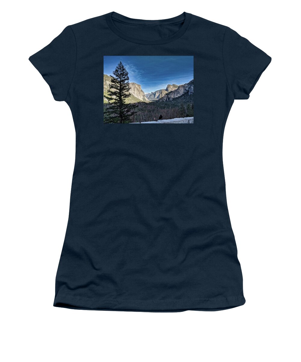 Mountain Women's T-Shirt featuring the photograph Shadows in the Valley by Portia Olaughlin
