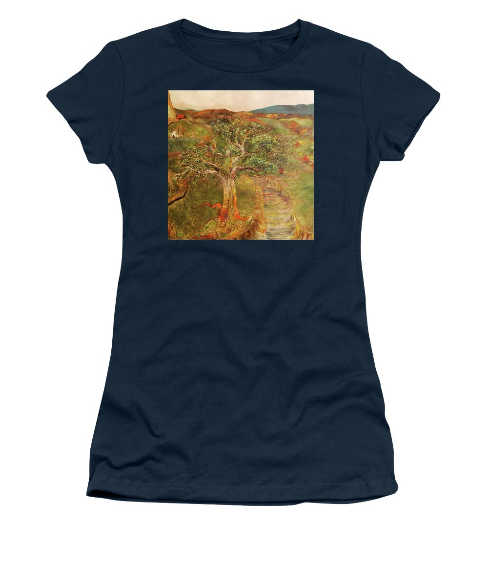 Landscape Women's T-Shirt featuring the painting Shenendoah Dream by Anitra Boyt