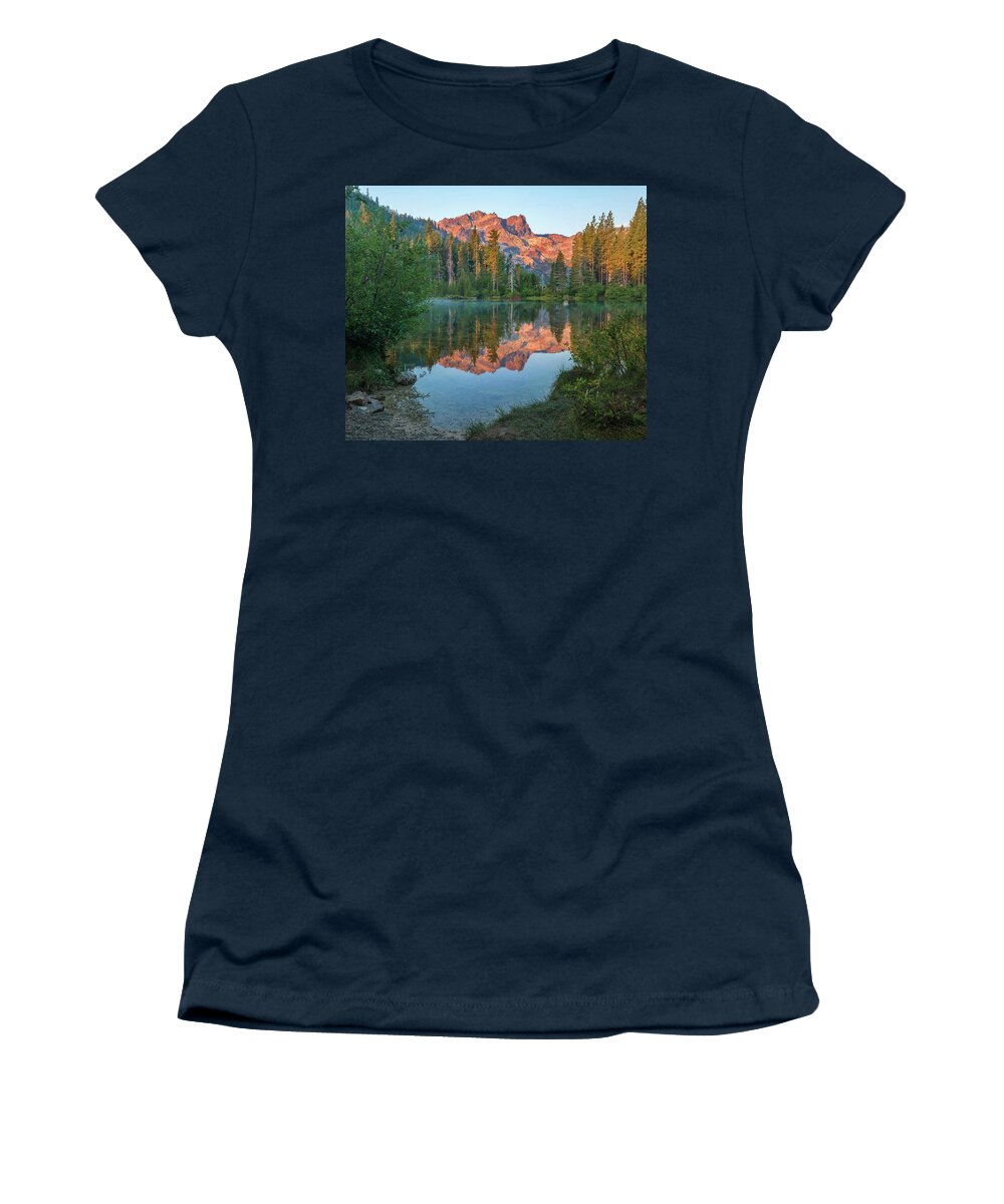 00574849 Women's T-Shirt featuring the photograph Sierra Buttes From Sand Pond, Tahoe National Forest, California by Tim Fitzharris