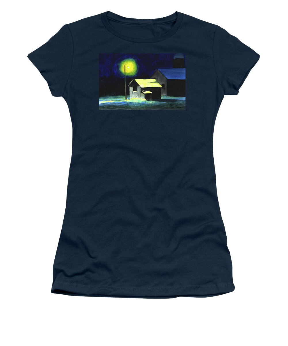 Silent Night Women's T-Shirt featuring the painting Silent Night 2003 by Arthur Barnes