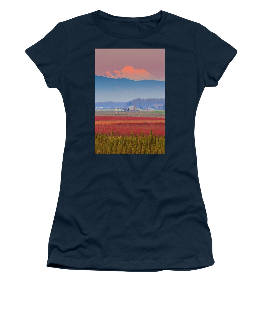 Skagit Valley Women's T-Shirt featuring the photograph Skagit Sunset by Briand Sanderson