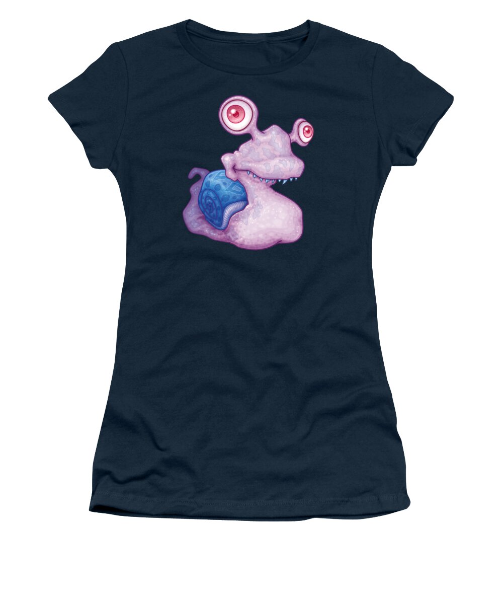 Snail Women's T-Shirt featuring the digital art Slugly the Sea Snail by John Schwegel