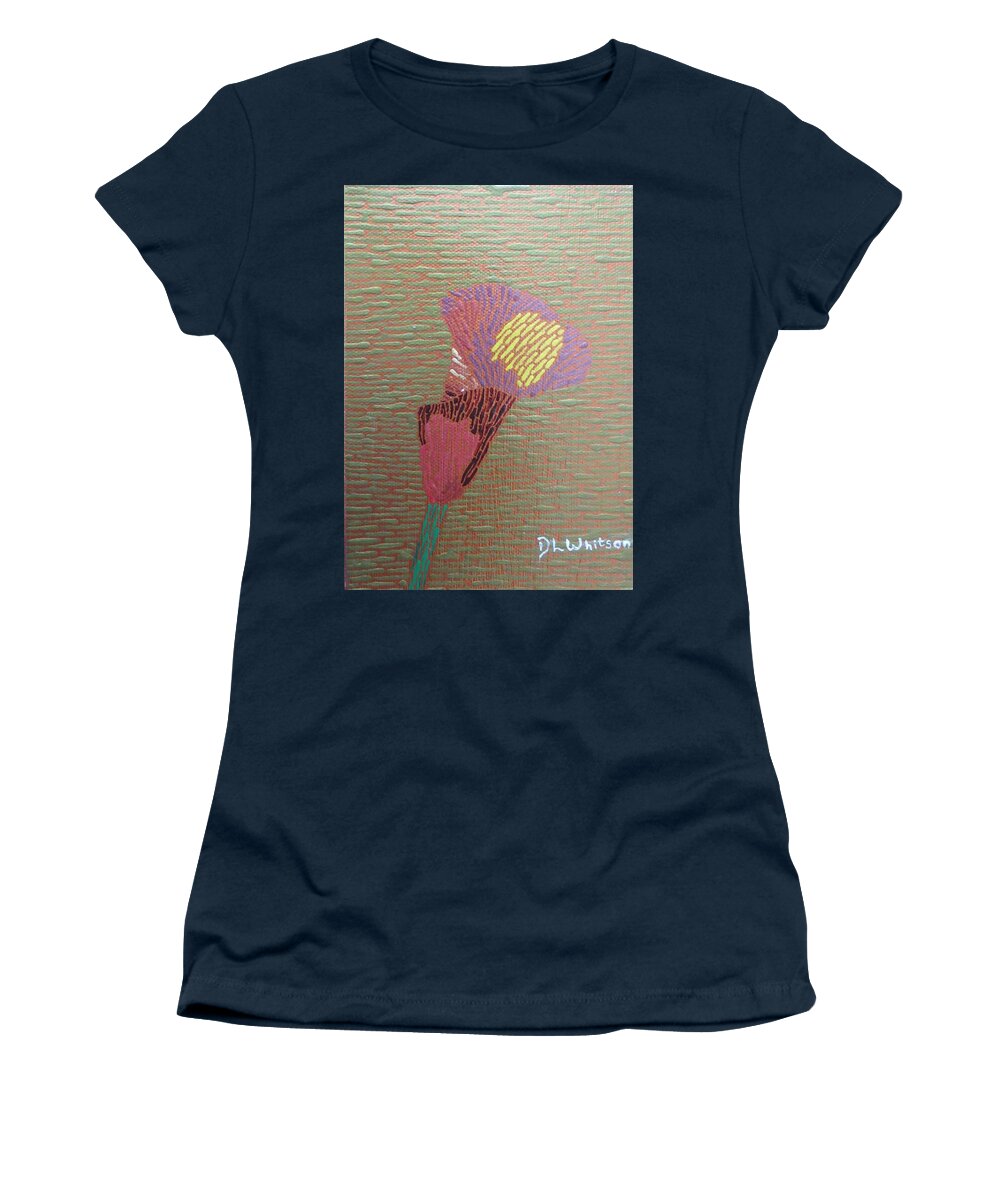 Lily Women's T-Shirt featuring the painting Solitary Lily by Darren Whitson
