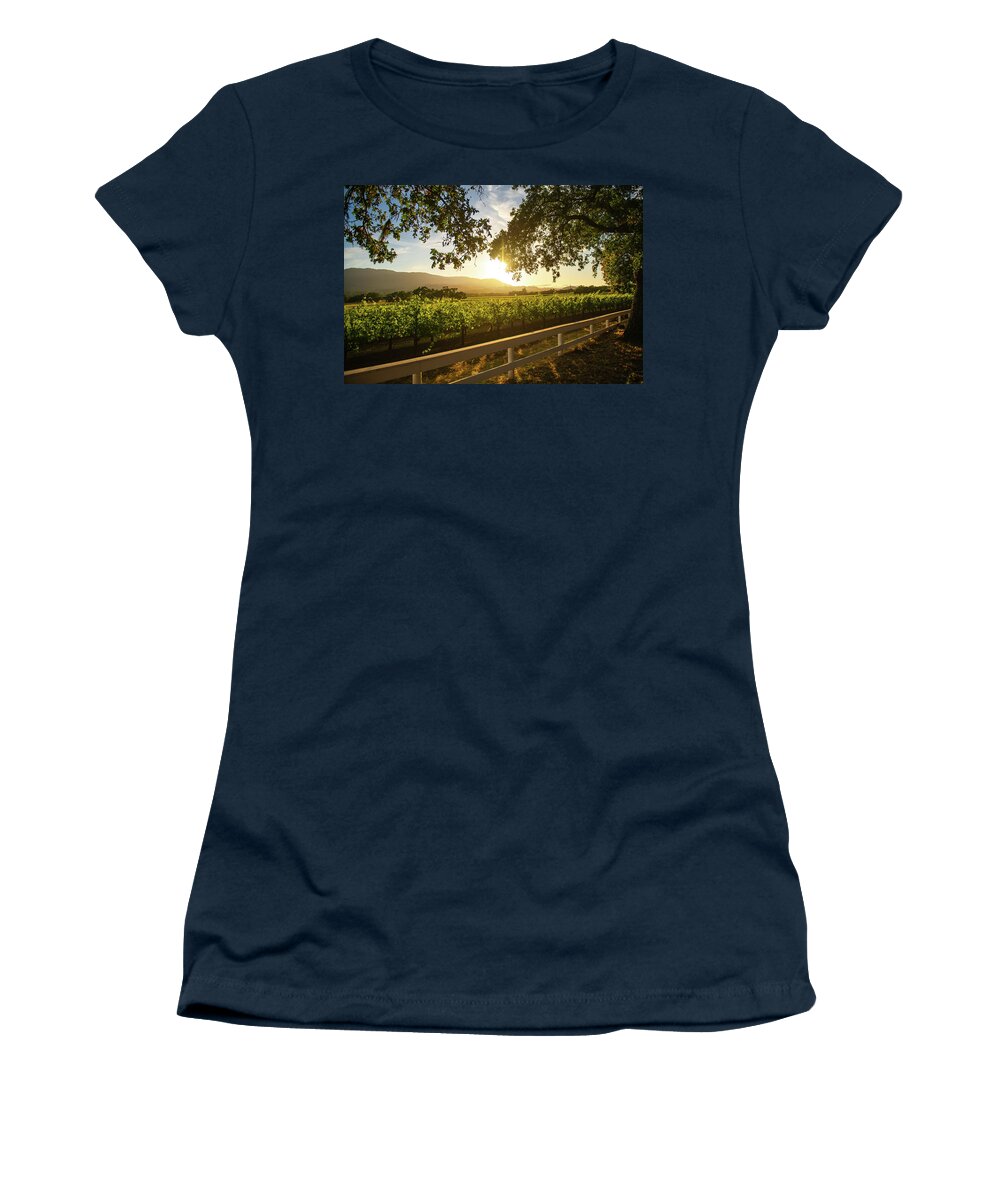 Windmill Women's T-Shirt featuring the photograph Sonoma Sunset by Aileen Savage