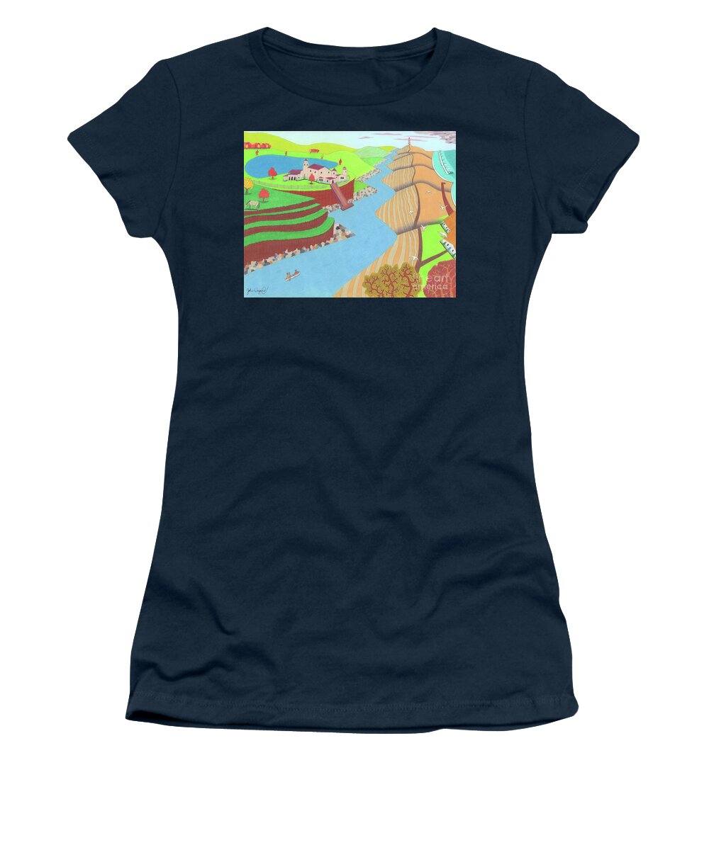 Spain Women's T-Shirt featuring the drawing Spanish Wells by John Wiegand