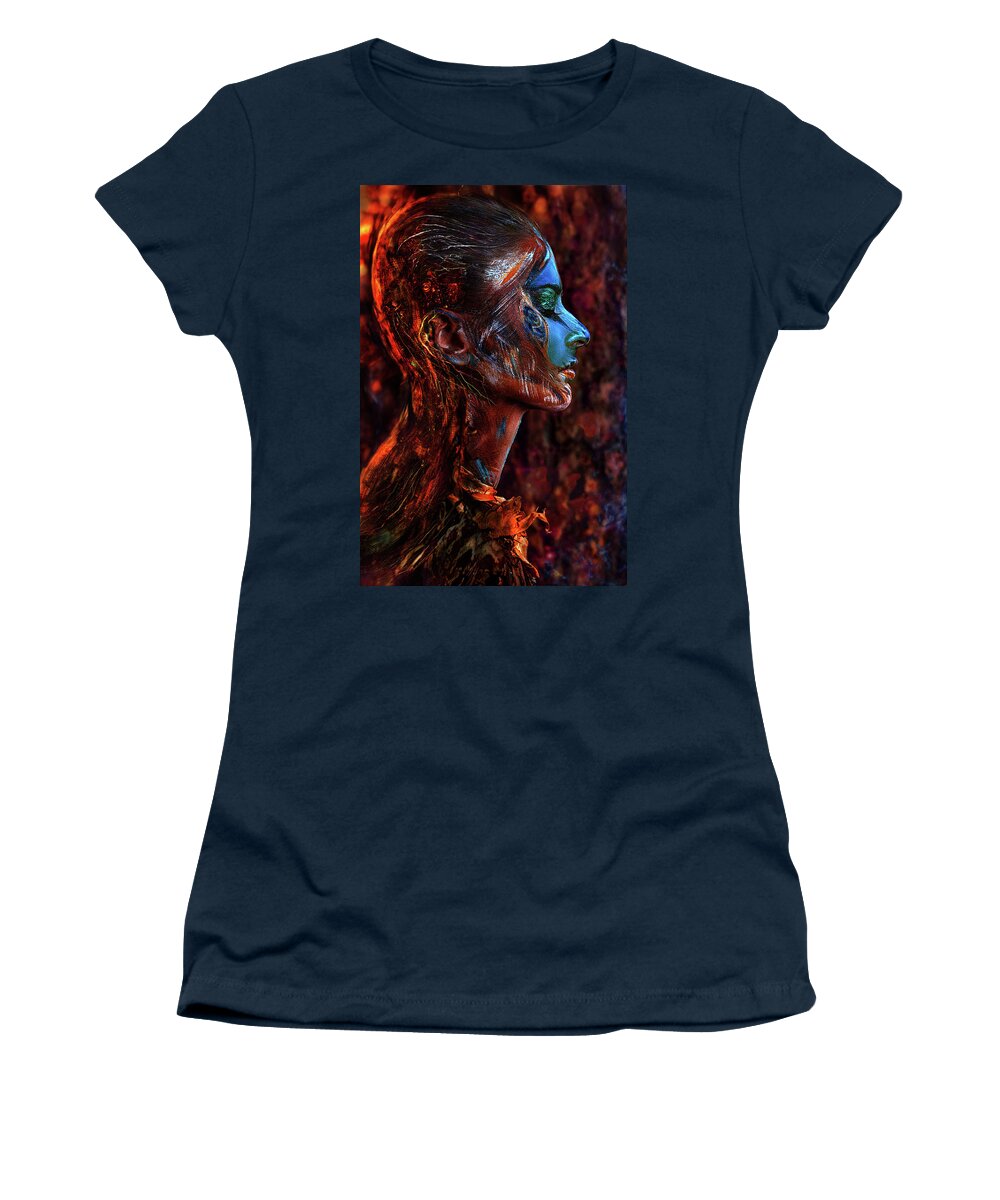 Russian Artists New Wave Women's T-Shirt featuring the photograph Spirit of the Woods by Ivan Kovalev