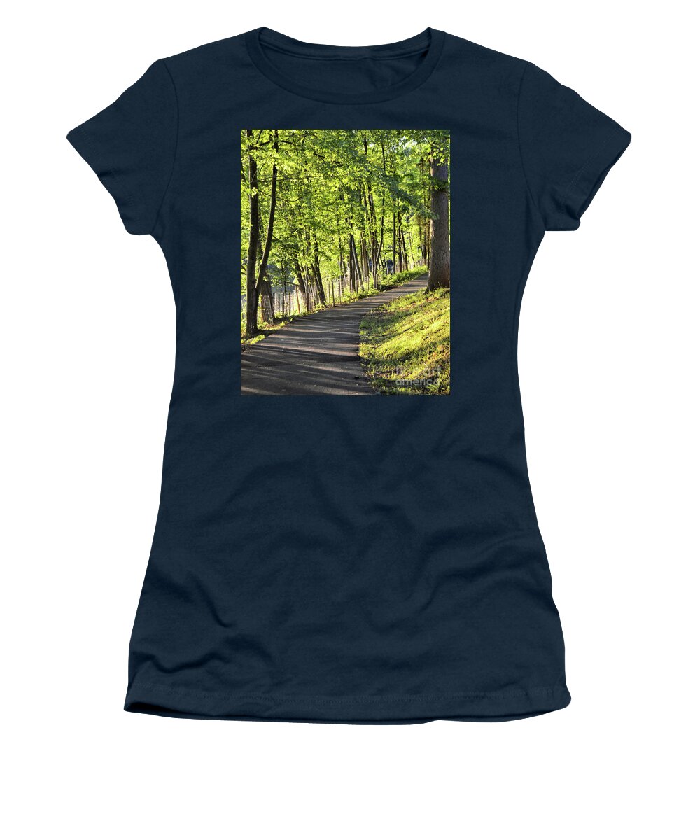 Walking Path Women's T-Shirt featuring the photograph Spring Awakening by Kathy Kelly