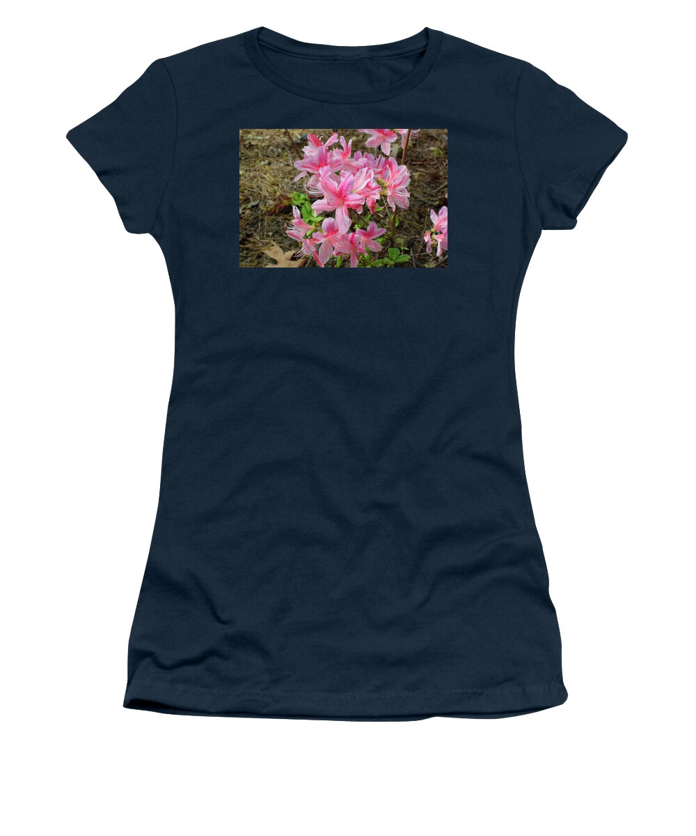 Azalea Women's T-Shirt featuring the photograph Spring Azaleas in Pink by Nicole Lloyd