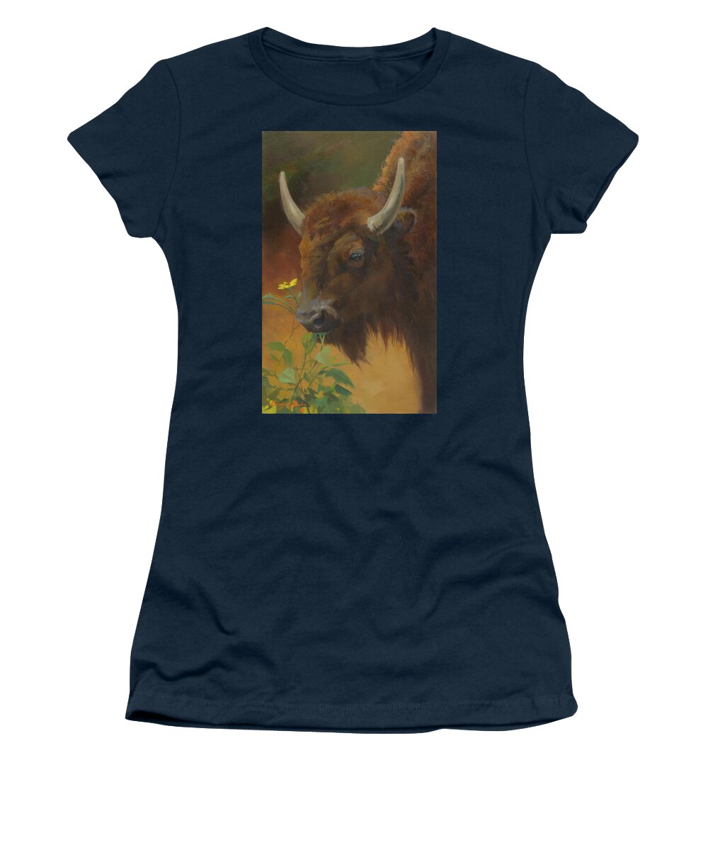 Wildlife Women's T-Shirt featuring the painting Spring on the Range by Carolyne Hawley