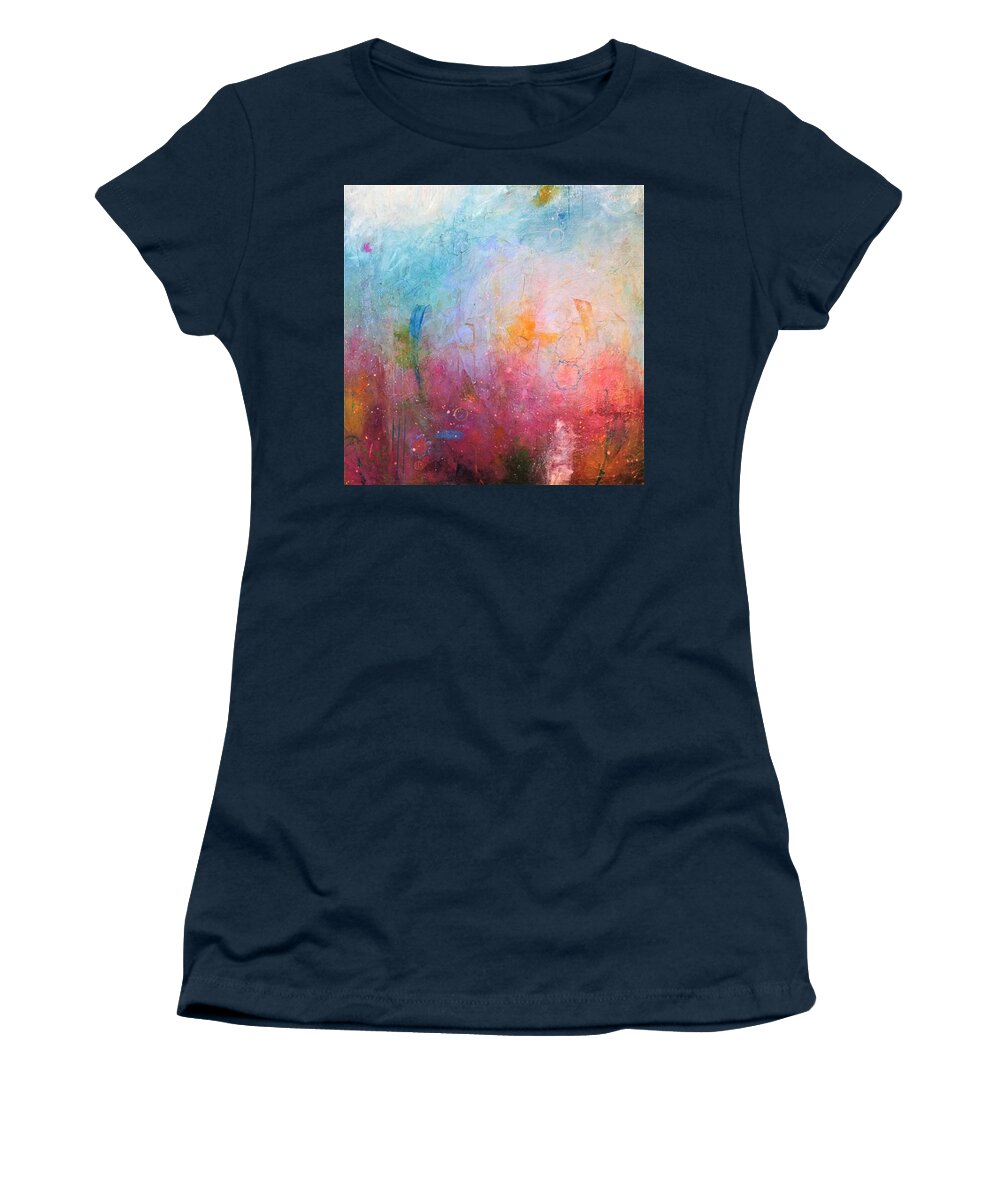 Acrylic Women's T-Shirt featuring the painting Spring Swing by Brenda O'Quin
