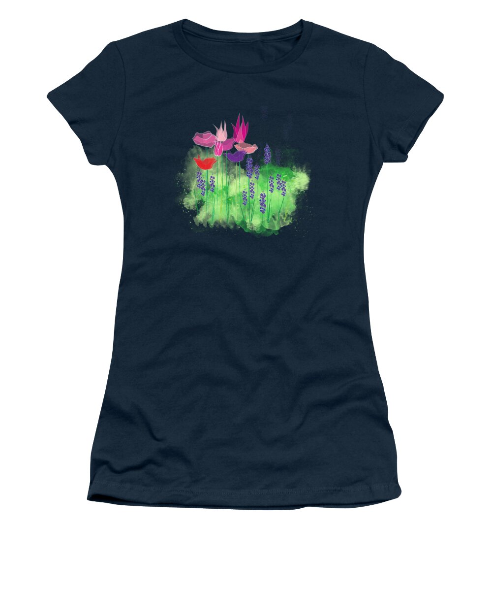 Floral Women's T-Shirt featuring the digital art Springy by Gina Harrison