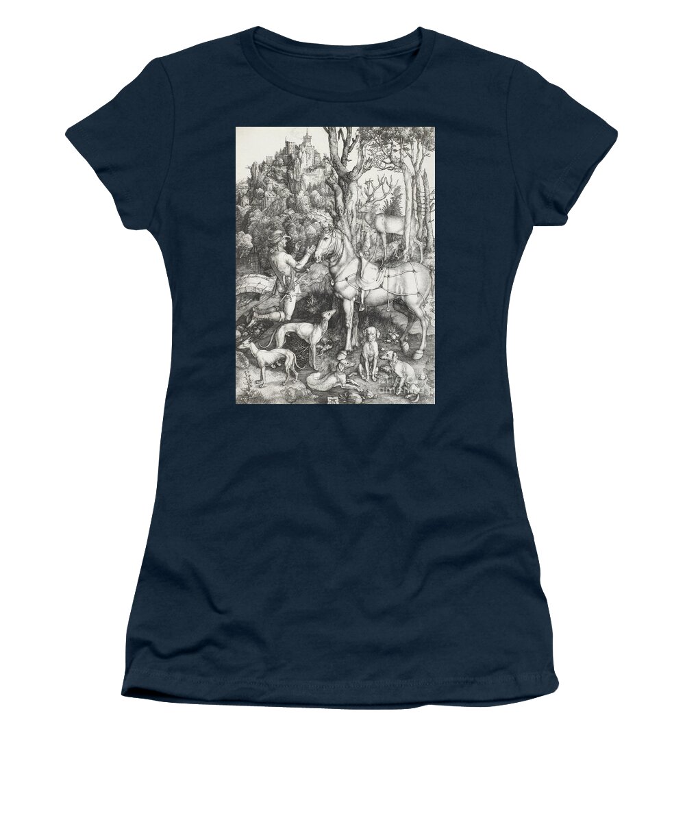 Dog Women's T-Shirt featuring the drawing St Eustace by Albrecht Durer