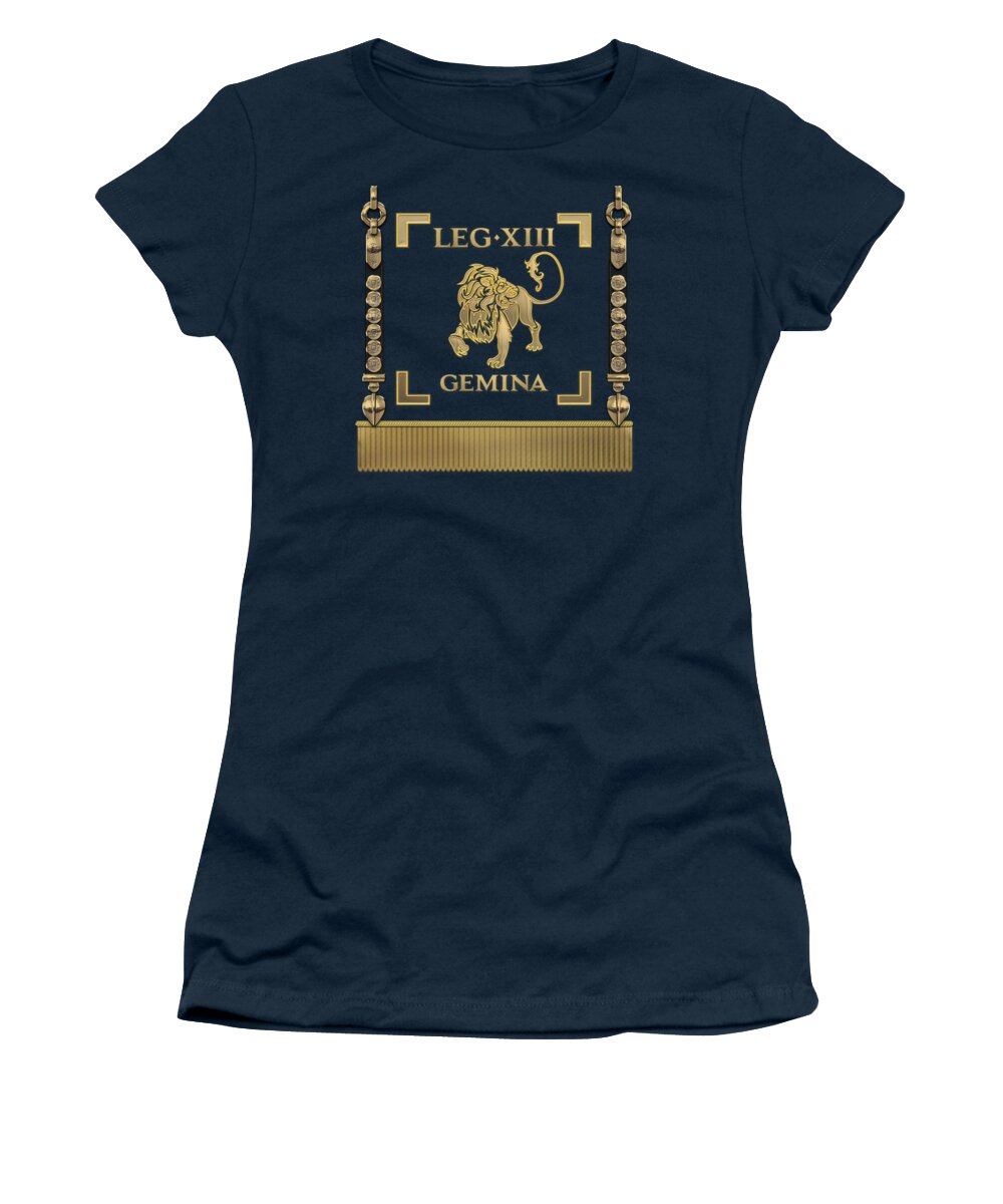 ‘rome’ Collection By Serge Averbukh Women's T-Shirt featuring the digital art Standard of the 13th Legion Geminia - Vexillum of 13th Twin Legion by Serge Averbukh