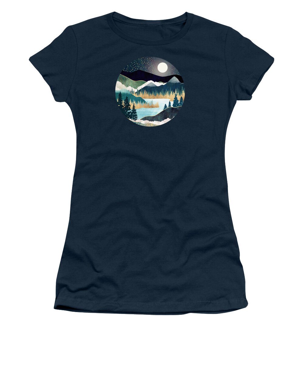 Stars Women's T-Shirt featuring the digital art Star Lake by Spacefrog Designs