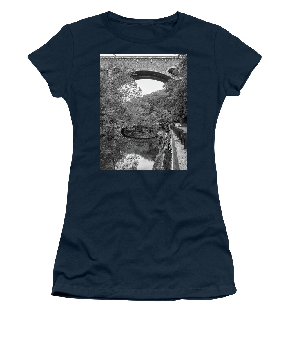 Arch Women's T-Shirt featuring the photograph Stone bridges at Wissahickon Creek, by Louis Dallara