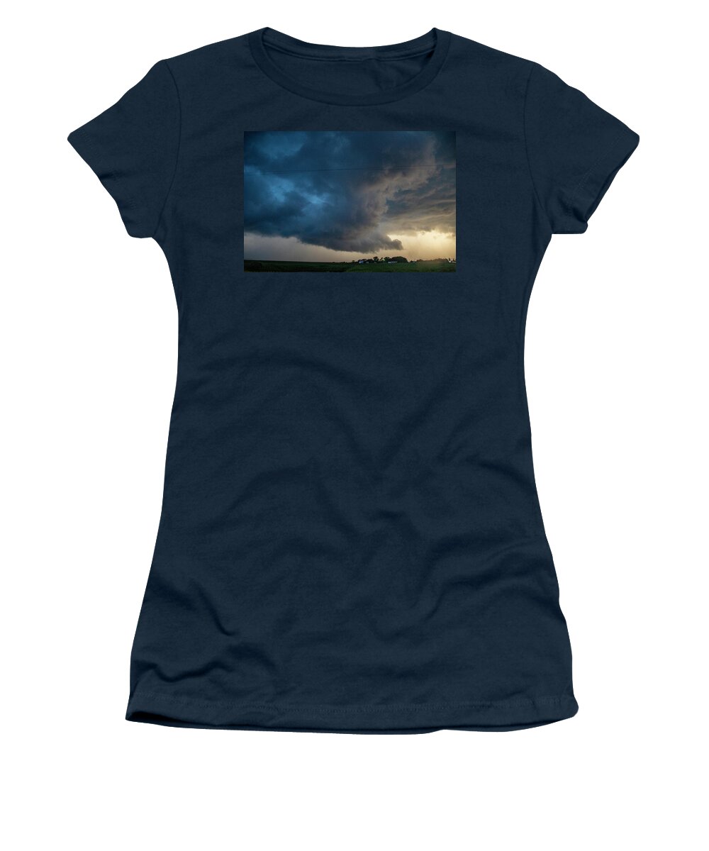 Nebraskasc Women's T-Shirt featuring the photograph Storm Chasing West South Central Nebraska 064 by Dale Kaminski
