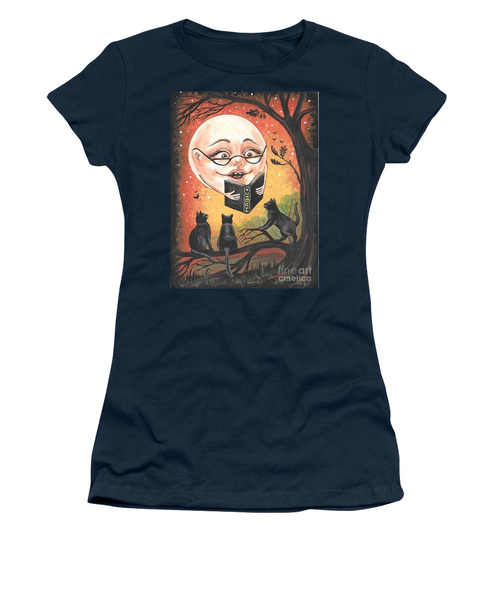 Print Women's T-Shirt featuring the painting Story Time by Margaryta Yermolayeva