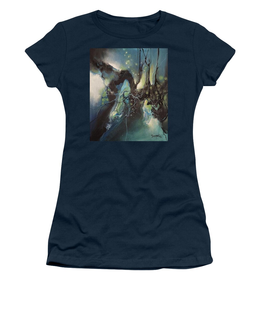 Abstract Women's T-Shirt featuring the painting Submersion by Tom Shropshire
