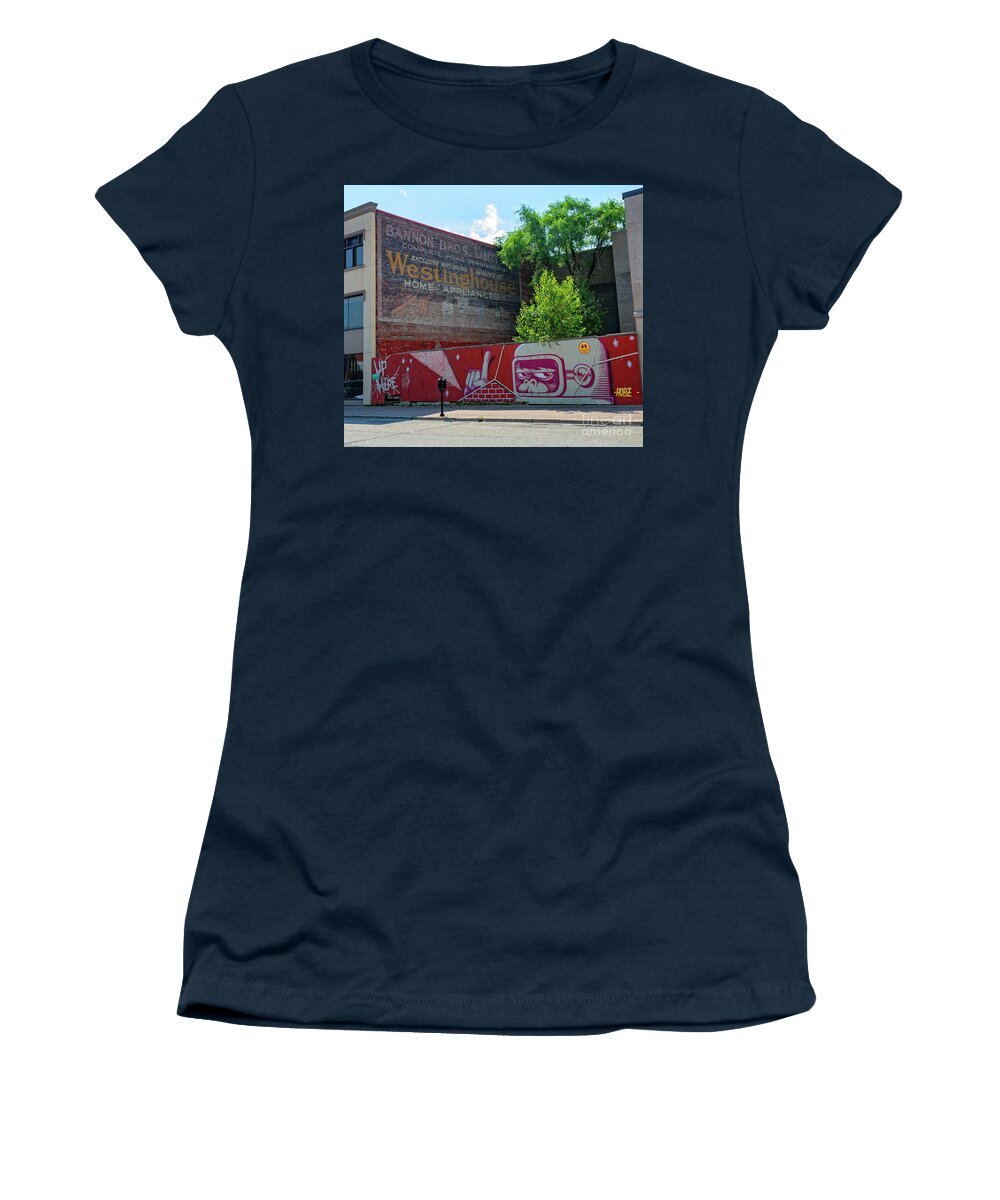 Sudbury Women's T-Shirt featuring the photograph Sudbury Ghost Sign by Lenore Locken