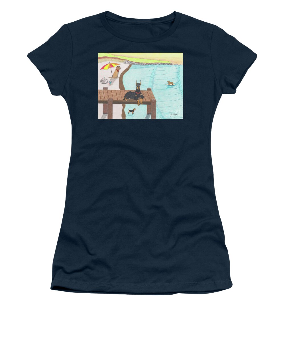 Summer Women's T-Shirt featuring the drawing Summertime Fun by John Wiegand