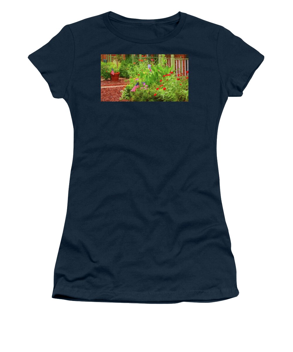 Flowers Women's T-Shirt featuring the photograph Summertime in the Flower Garden by Ola Allen