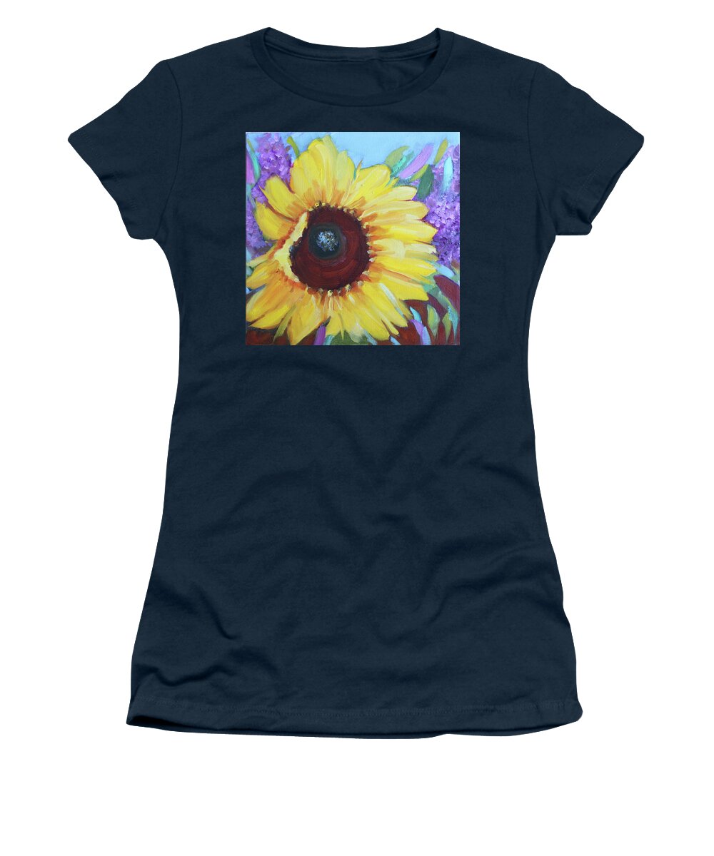 Sunflower Women's T-Shirt featuring the painting Sun Catcher by Christiane Kingsley