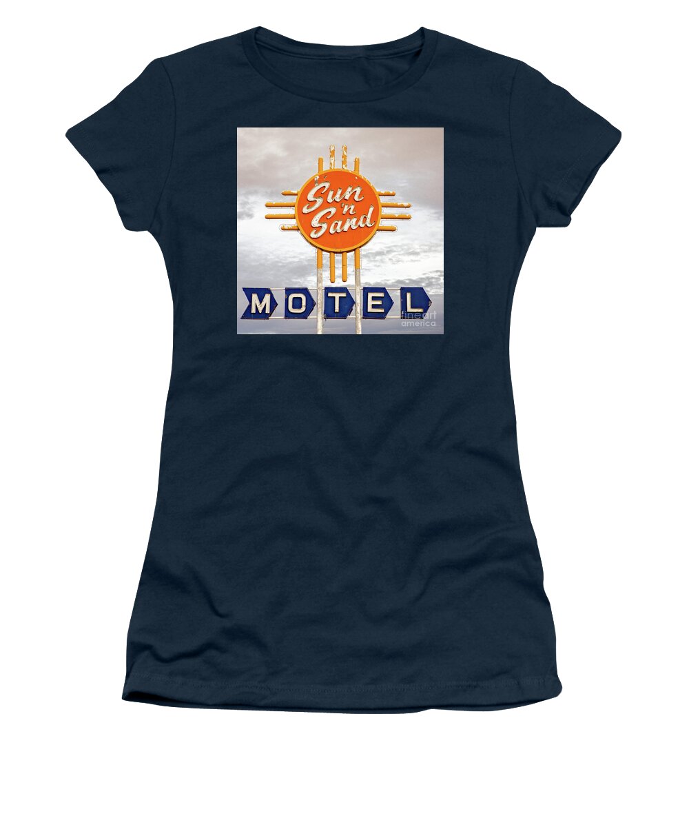 Sun 'n Sand Motel Women's T-Shirt featuring the photograph Sun 'n Sand Motel by Imagery by Charly