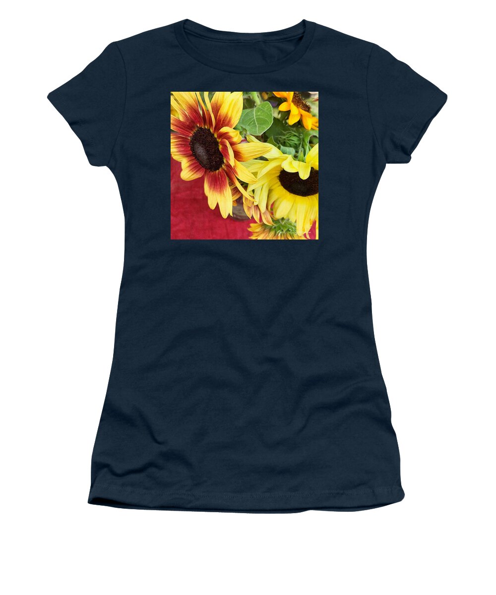 Brushstroke Women's T-Shirt featuring the photograph Sunflowers by Jori Reijonen