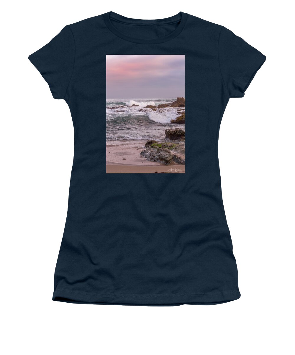 Ocean Women's T-Shirt featuring the photograph Sunset Swells by Aaron Burrows