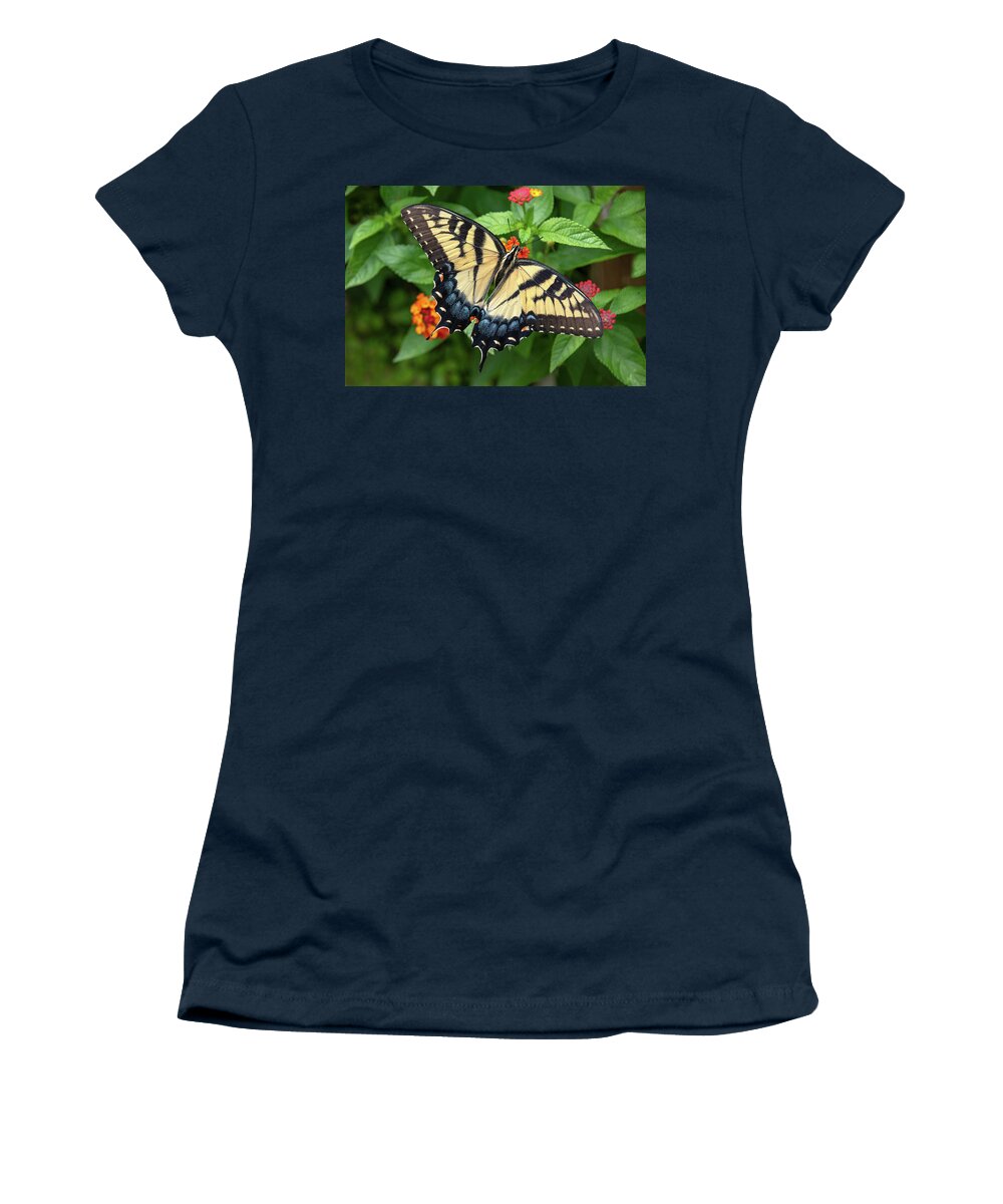 Butterfly Women's T-Shirt featuring the photograph Swallowtail #3 by Minnie Gallman