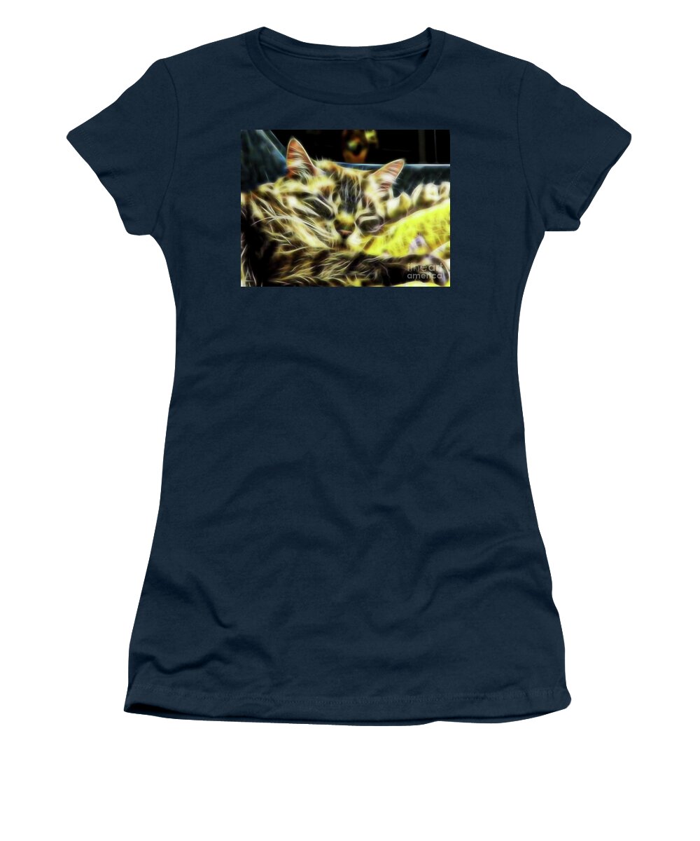 Cat Women's T-Shirt featuring the digital art Sweet Dreams Baby Girl by D Hackett