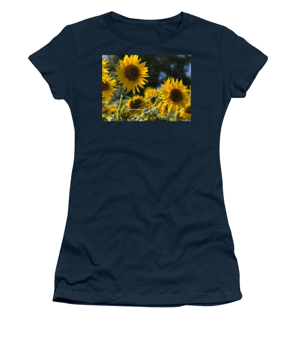 Sunflowers Women's T-Shirt featuring the photograph Sweet Sunflowers by Lora J Wilson