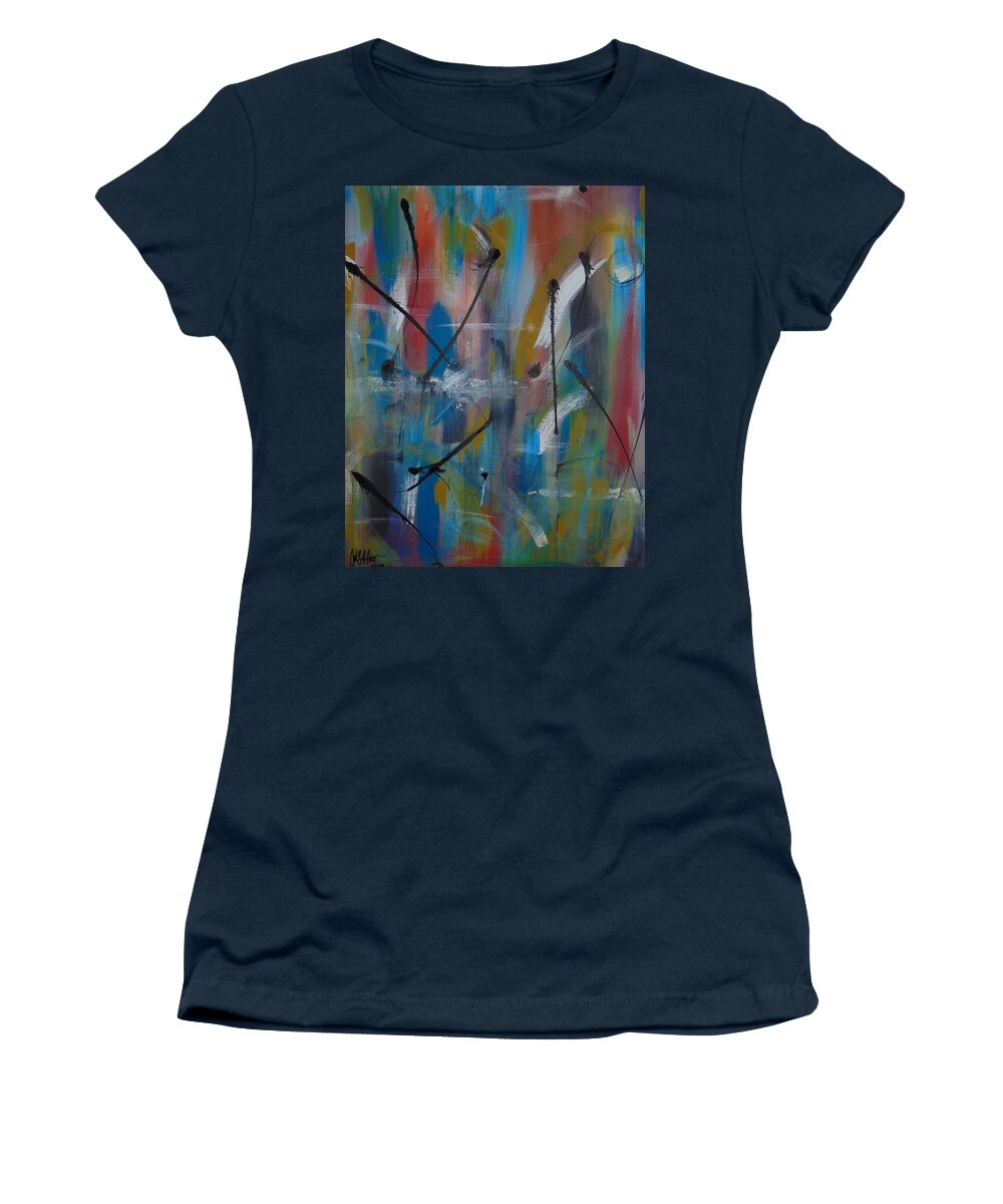 Expressionism Women's T-Shirt featuring the painting Swimming Thoughts by Antonio Moore