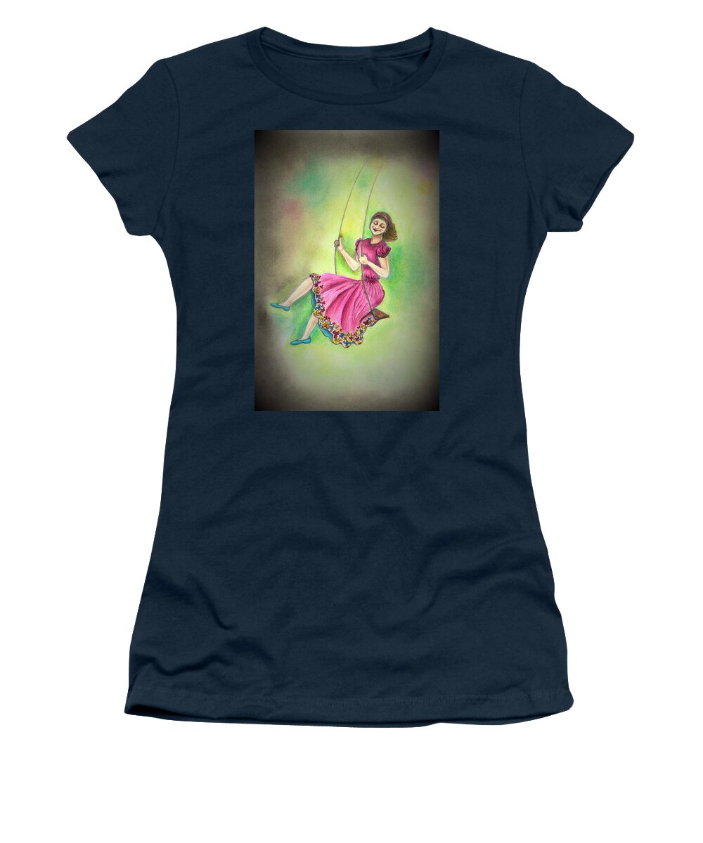 Girl Women's T-Shirt featuring the drawing Joy by Tara Krishna