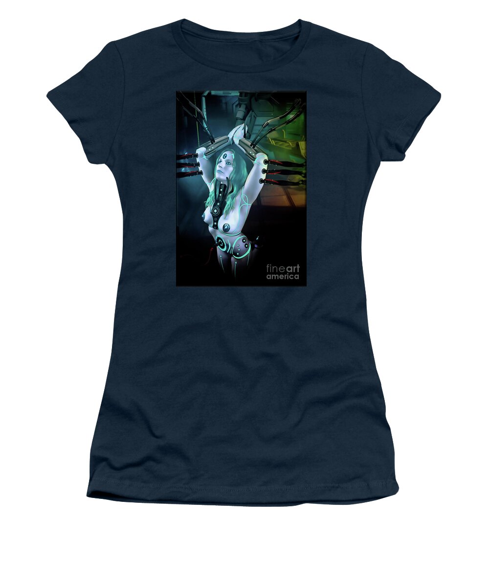 Dark Women's T-Shirt featuring the digital art A Synthetic Dream by Recreating Creation