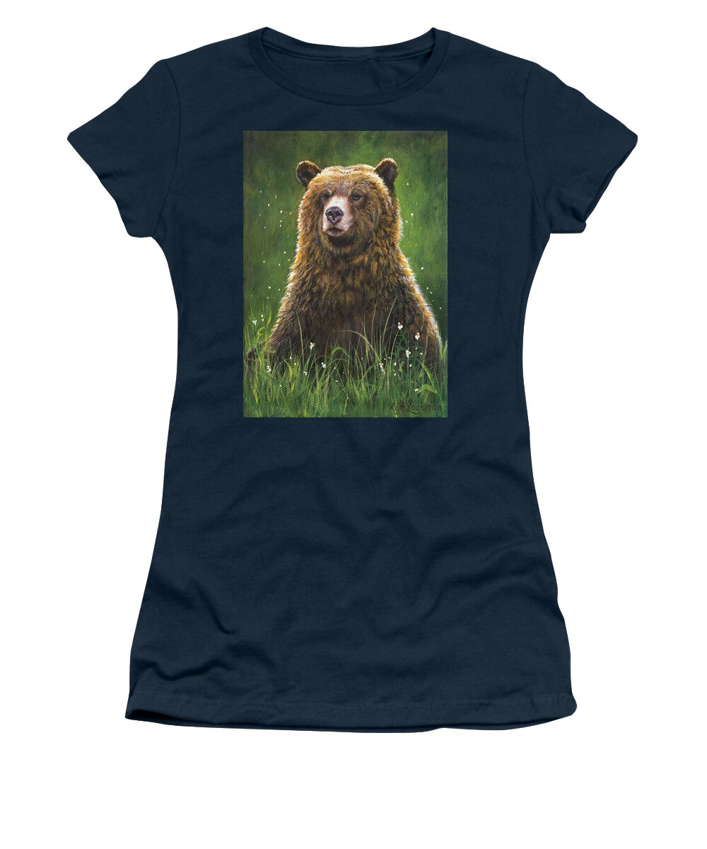 Bear Women's T-Shirt featuring the painting Takin Five by Kim Lockman