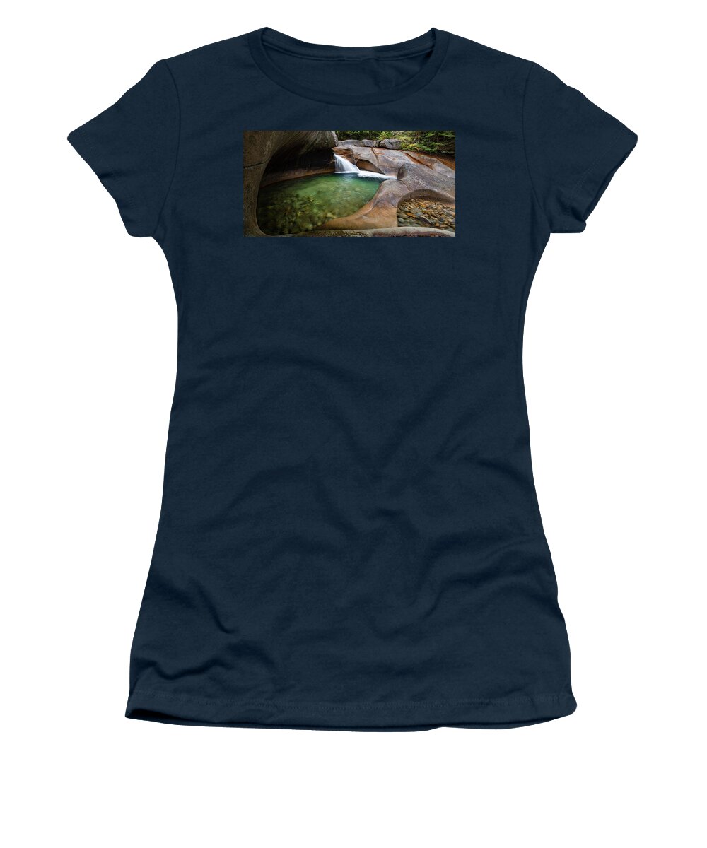 Basin Women's T-Shirt featuring the photograph The Basin at Franconia Notch State Park 2x1 by William Dickman
