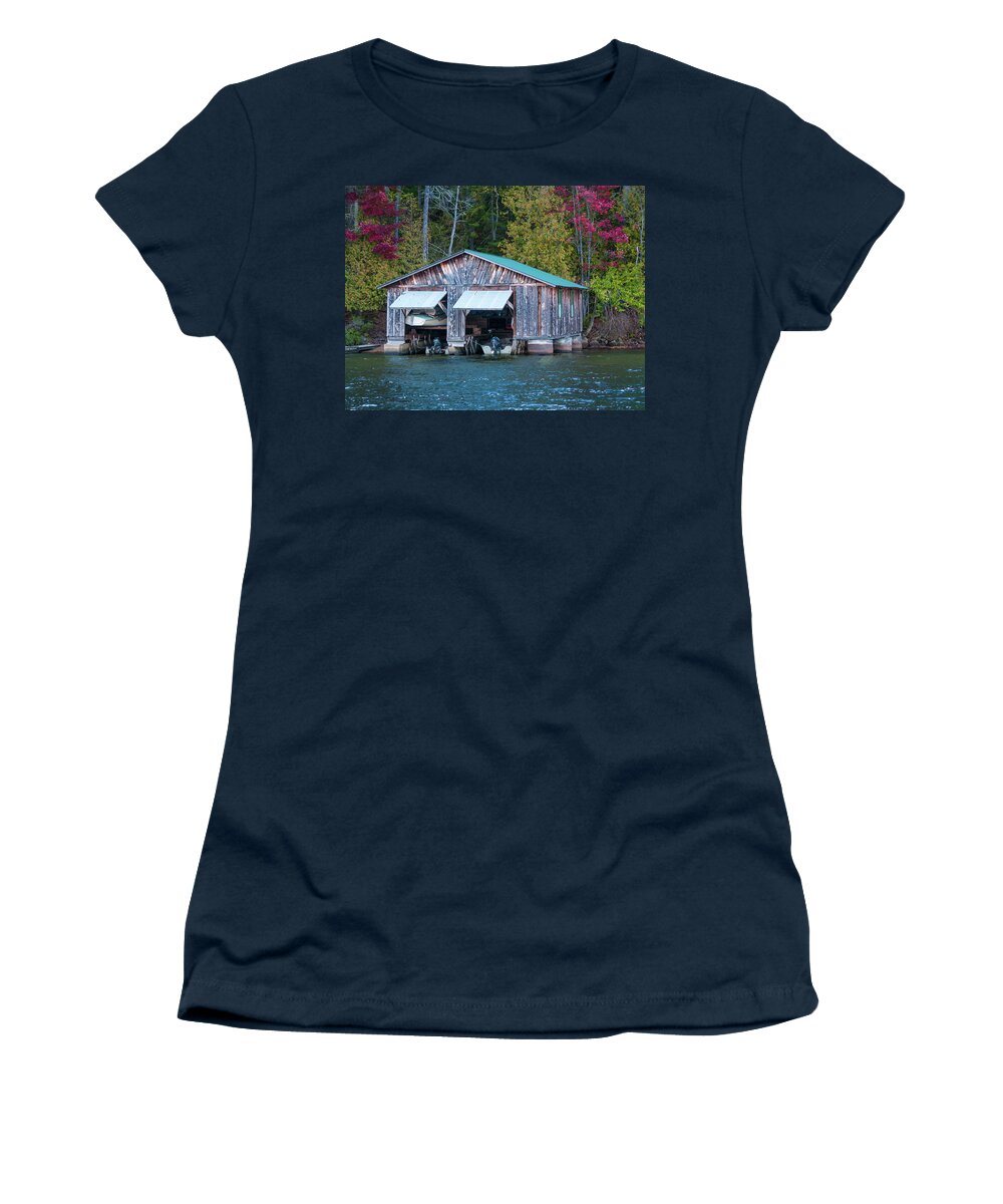New York Women's T-Shirt featuring the photograph The Boathouse by Stewart Helberg
