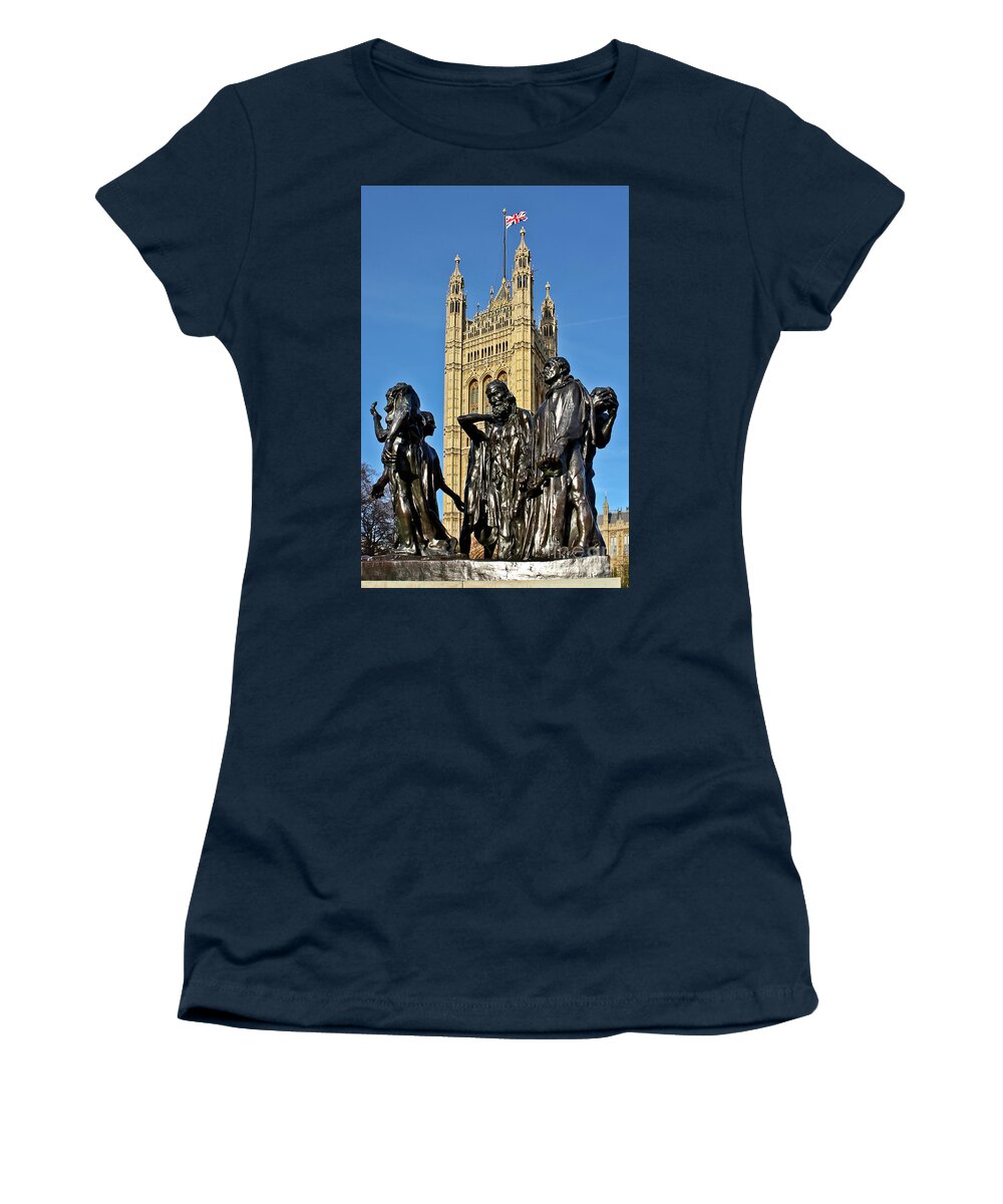 Calais Women's T-Shirt featuring the photograph The Burghers of Calais London by Terri Waters