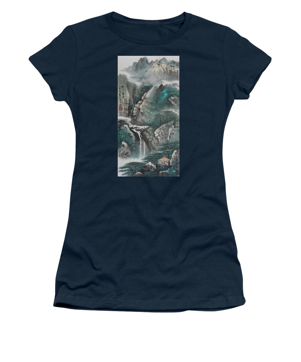 Chinese Watercolor Women's T-Shirt featuring the painting The Four Seasons Version 1 - Summer by Jenny Sanders