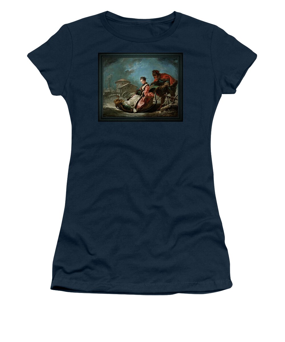 The Four Seasons Winter Women's T-Shirt featuring the painting The Four Seasons - Winter by Francois Boucher by Rolando Burbon