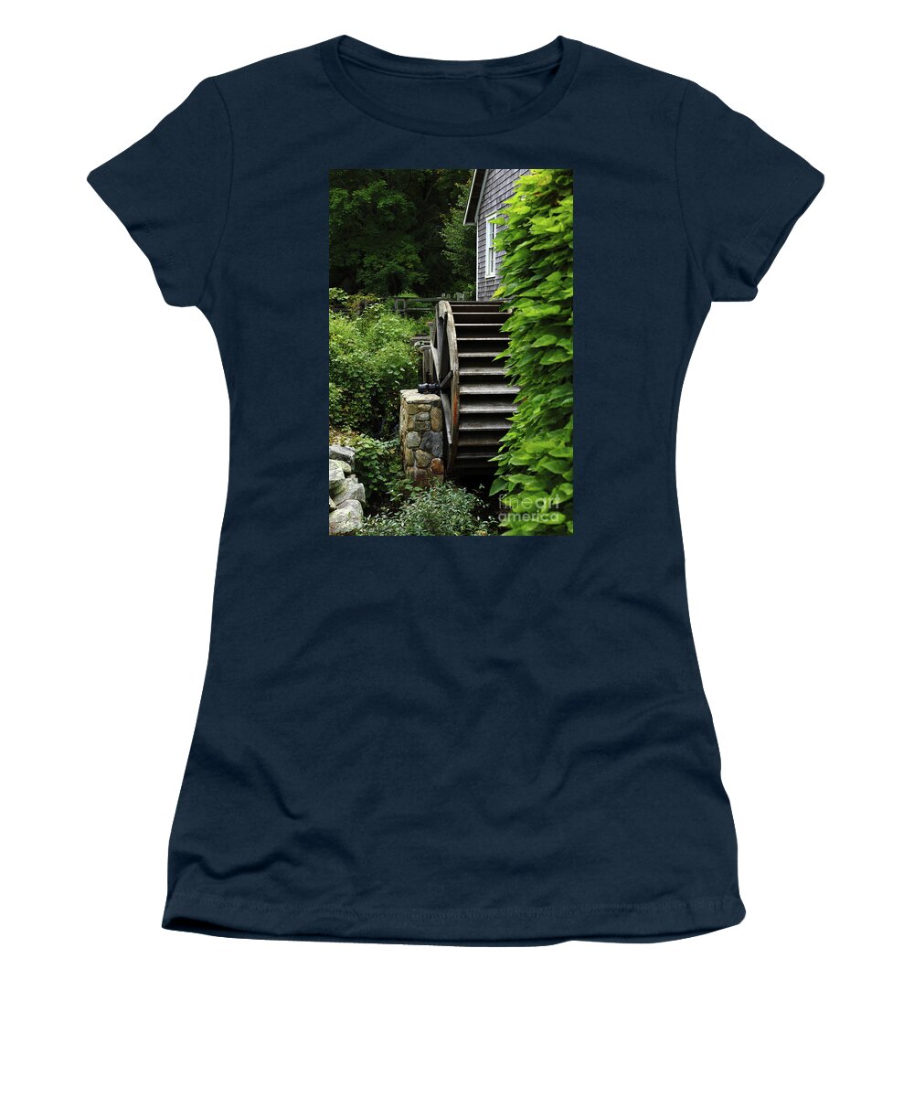 Massachusetts Women's T-Shirt featuring the photograph The Gristmill by Terri Brewster
