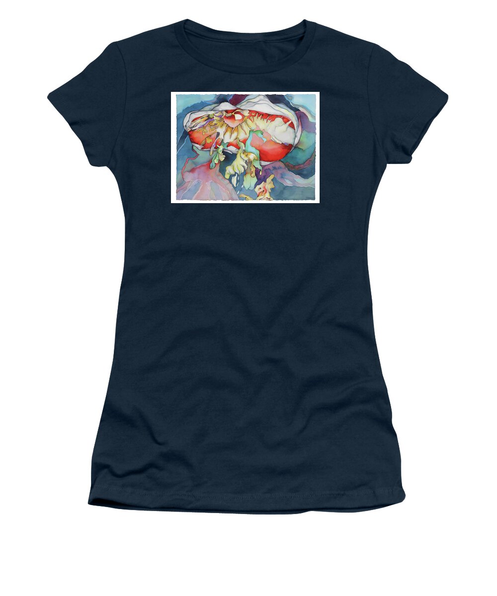 Ocean Women's T-Shirt featuring the painting The hiding place by Liduine Bekman