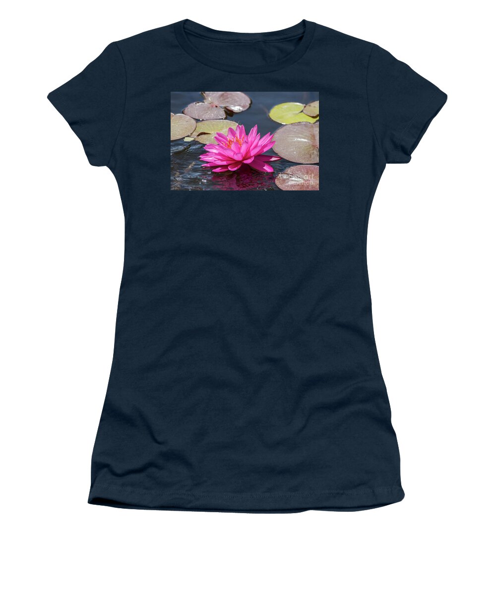 Flower Women's T-Shirt featuring the photograph The lady is pink by Arik Baltinester