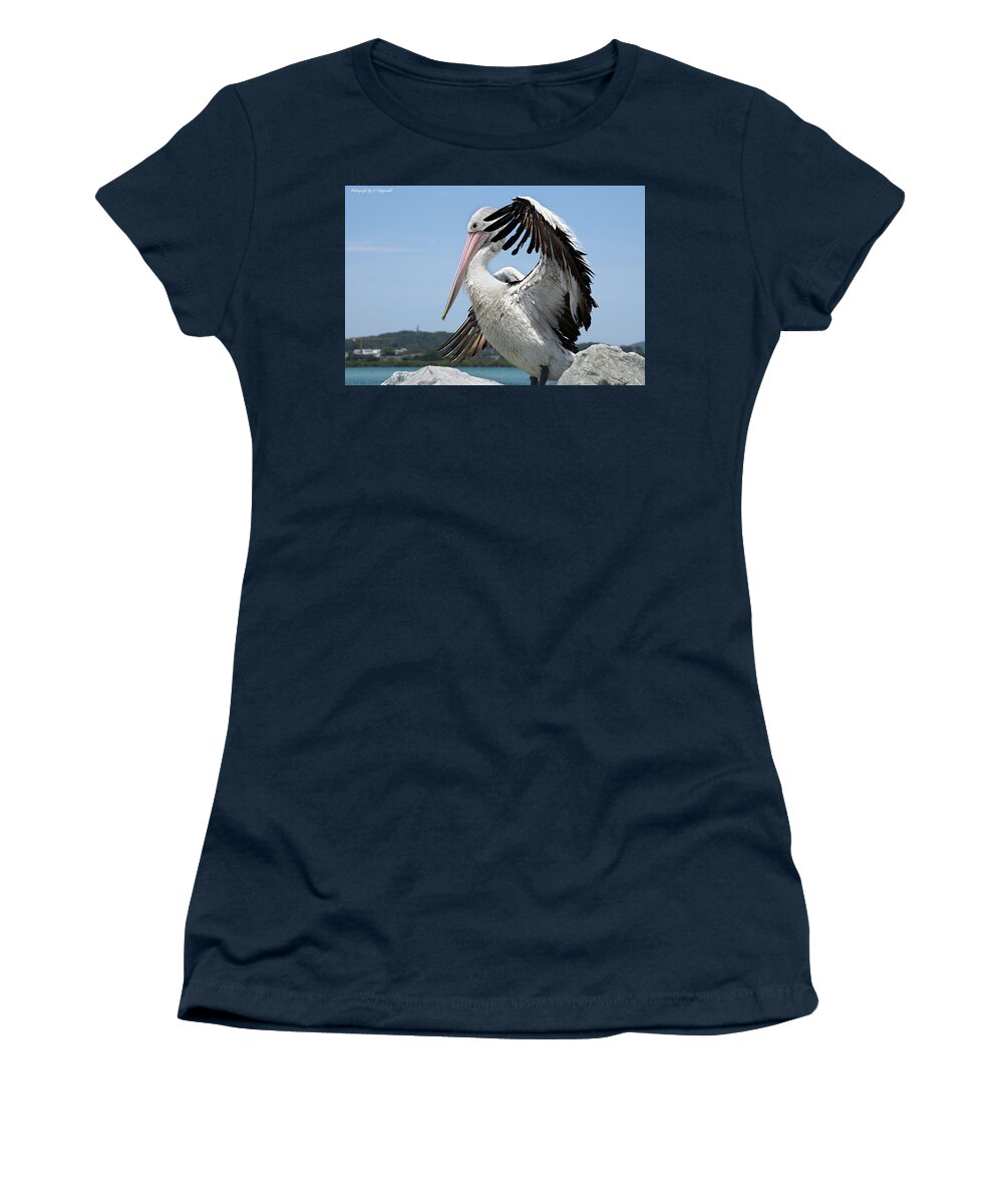 Pelicans Australia  Women's T-Shirt featuring the digital art The love of pelicans 02 by Kevin Chippindall