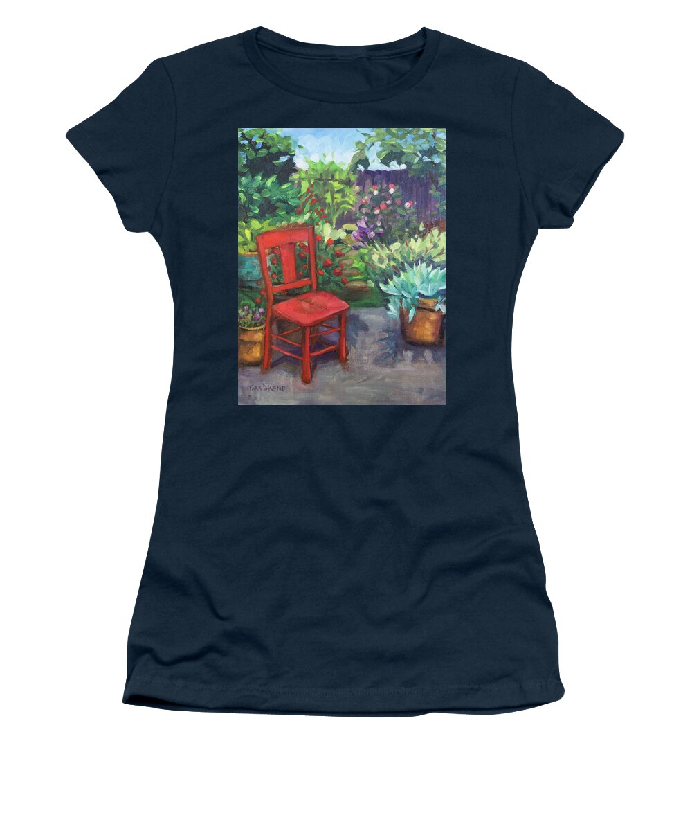 Oregon Women's T-Shirt featuring the painting The Red Chair by Tara D Kemp