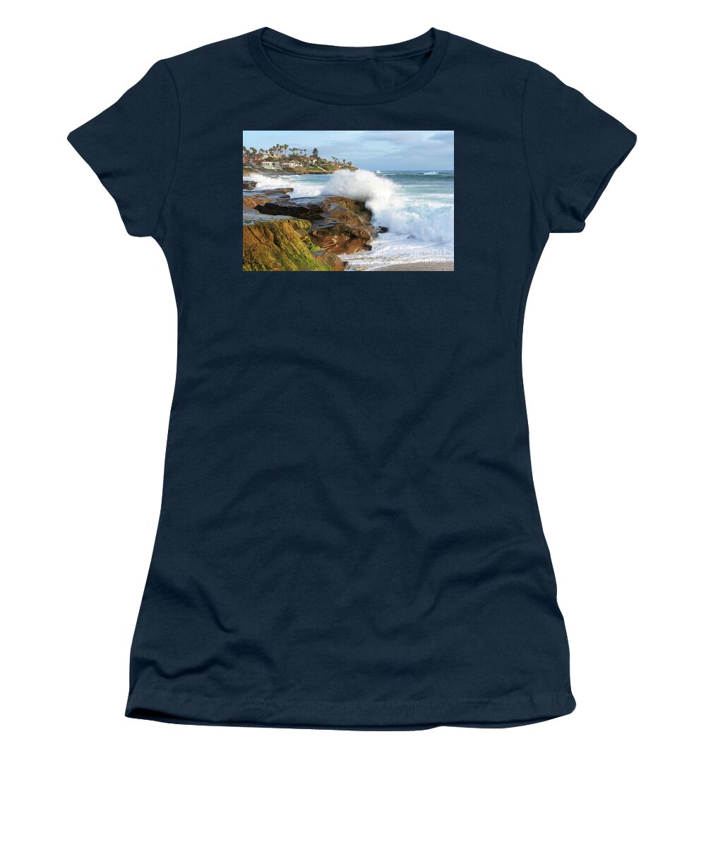 Sea Women's T-Shirt featuring the photograph The Sea Was Angry That Day My Friends by Eddie Yerkish