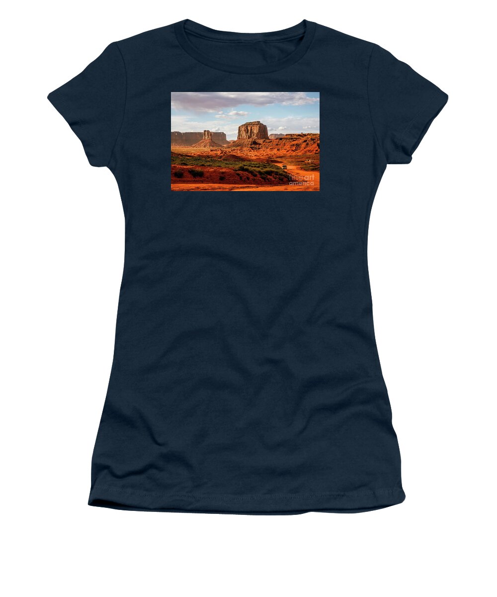Photographs Women's T-Shirt featuring the photograph The Speedway, Monument Valley by Felix Lai